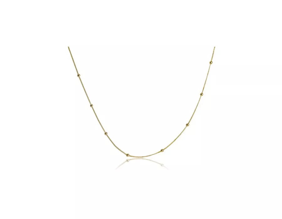 Colar Corrente Italiana com Bolinha Dourada Folheado em Ouro 18k