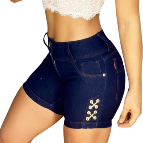 Short Bemuda Feminina Pedalete Jeans Com Lycra
