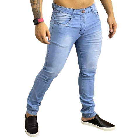 Calca Masculina Jeans Com Lycra