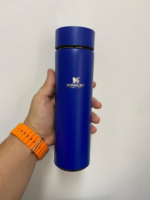 Garrafa Térmica Inteligente De Inox Termômetro Digital 500ml - Azul