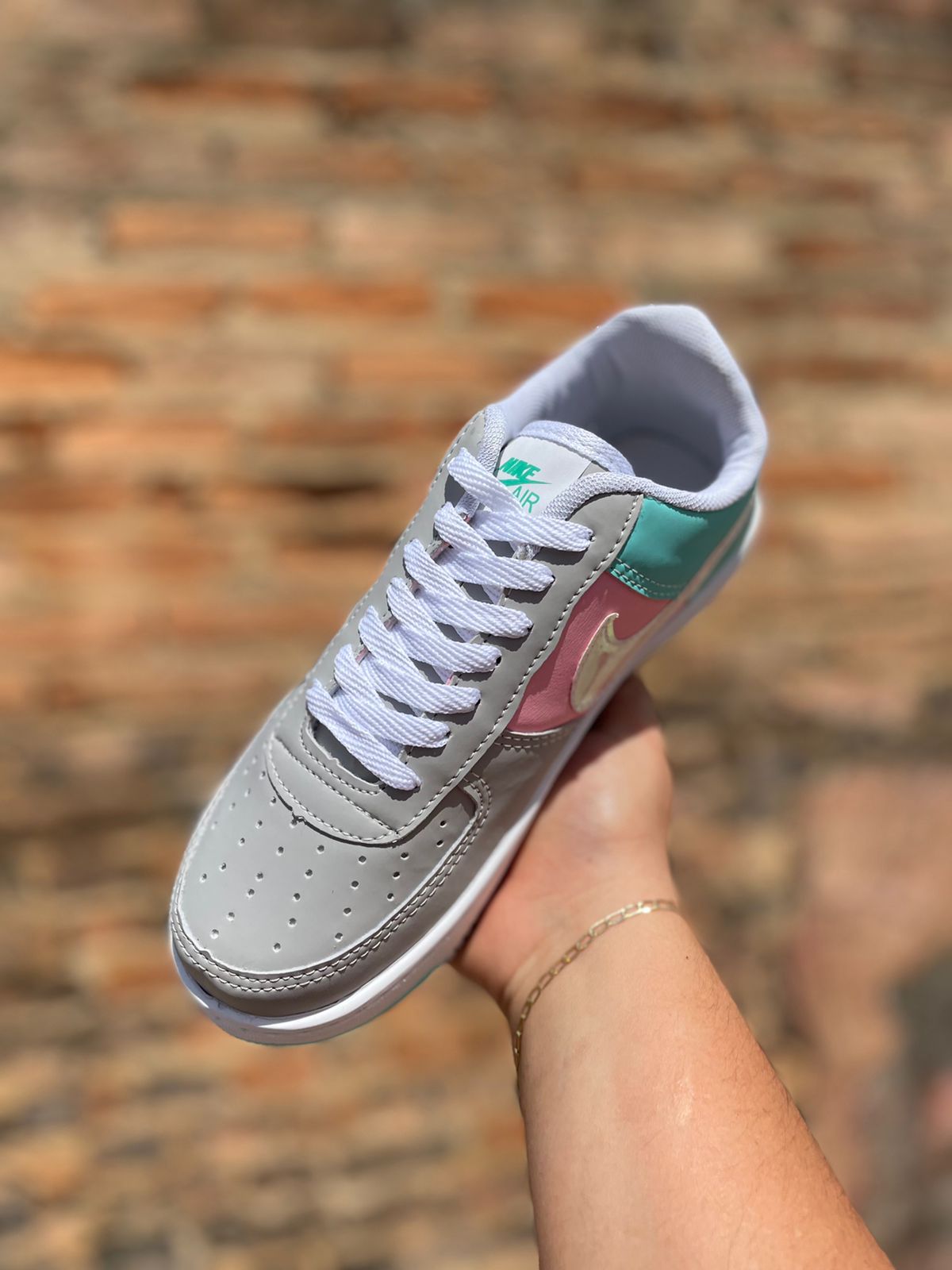 Tênis Air Force Feminino Nike Cinza/Verde