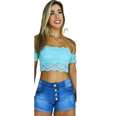 Short Feminino Jeans 4 Botoes Curto