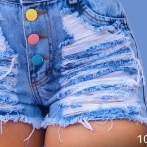 Short Jeans Feminino Com Botoes Coloridos Colorindo A Vida