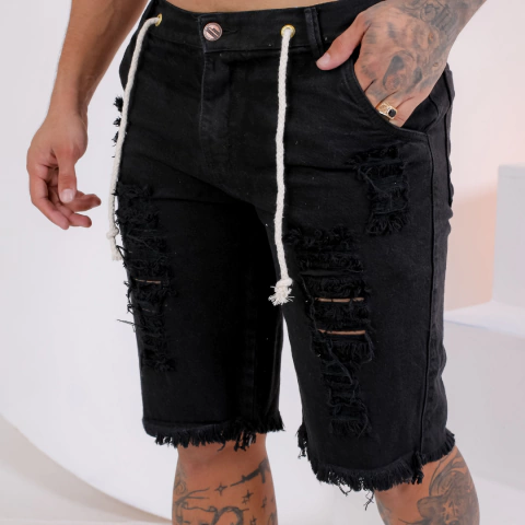 Short Jeans Masculino Preto Intensidade Do Preto