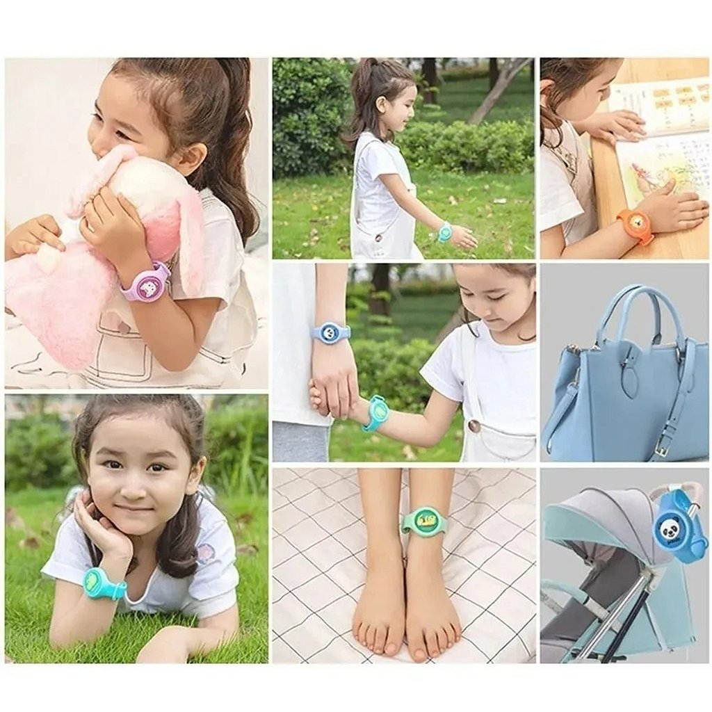 Pulseira Relógio Infantil Repelente De Mosquito Figurinhas