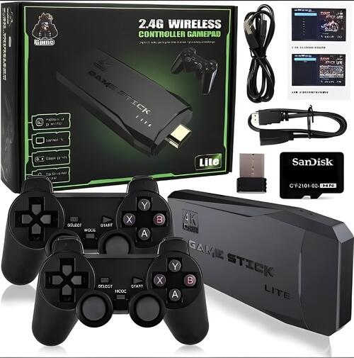 Game Stick 4k Lite Retro 2 Controles Sem Fio Mais de 20.000 Jogos ORIGINAL