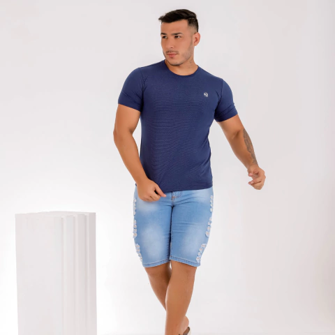 Camisas Gola Careca Azul Marinho