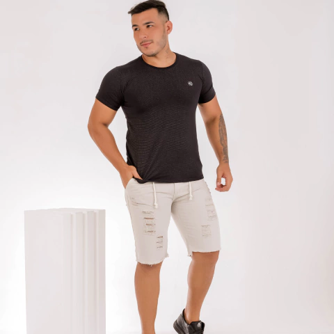 Camisas Gola Careca Preta