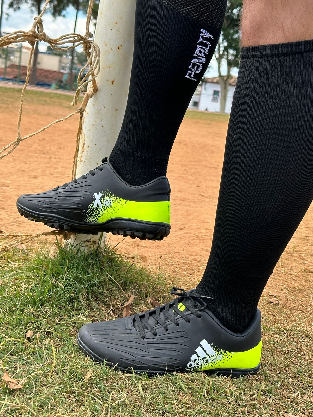 Chuteira Society Masculino Adidas Preto/Verde