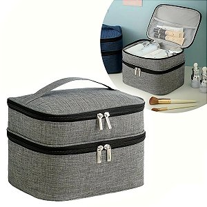 Necessaire Viagem Bolsa Dupla Organizador Maquiagem Lisa