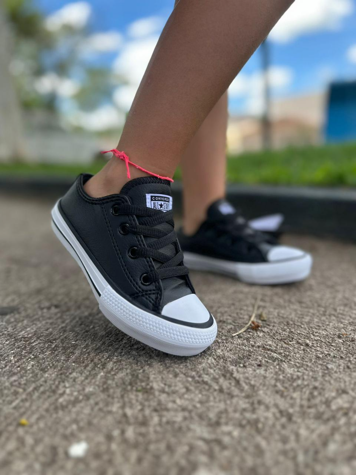 Tenis Infantil Unissex All Star Curto Sintético Preto Vulcanizado