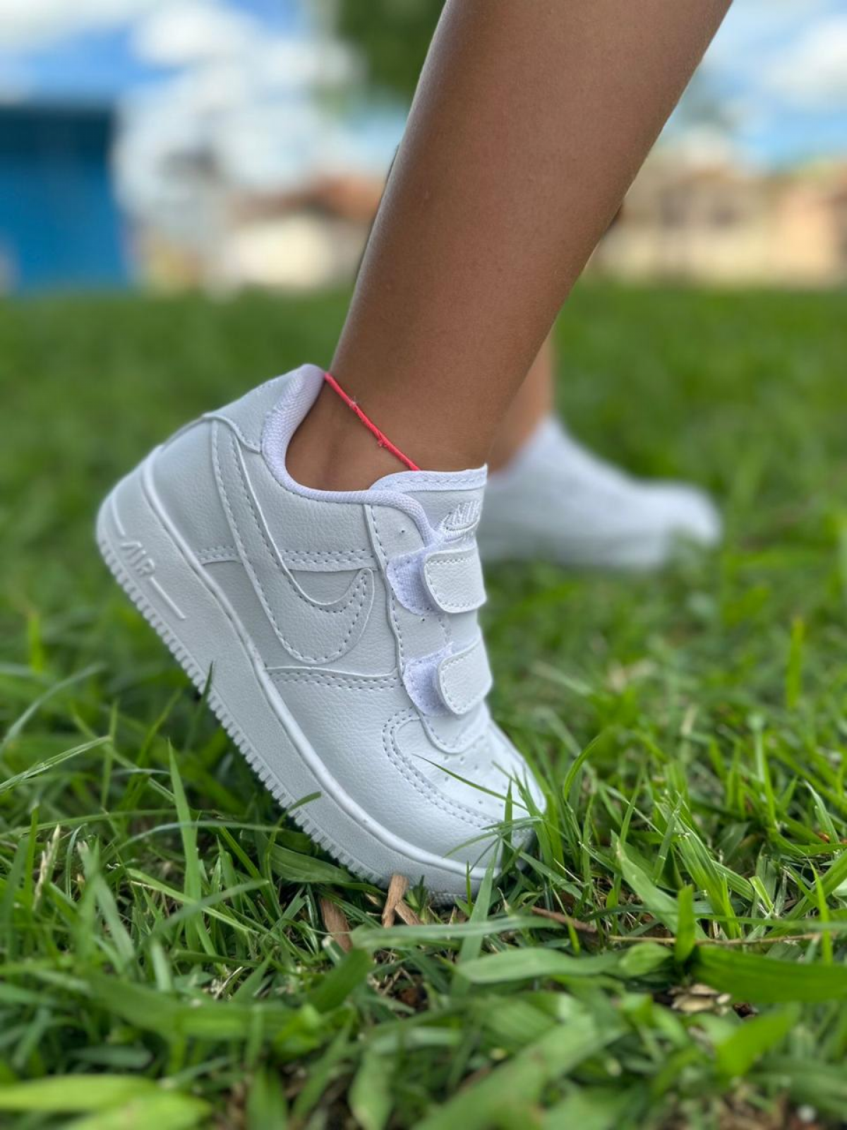Tênis Infantil Air Force velcro Unissex Nike Branco