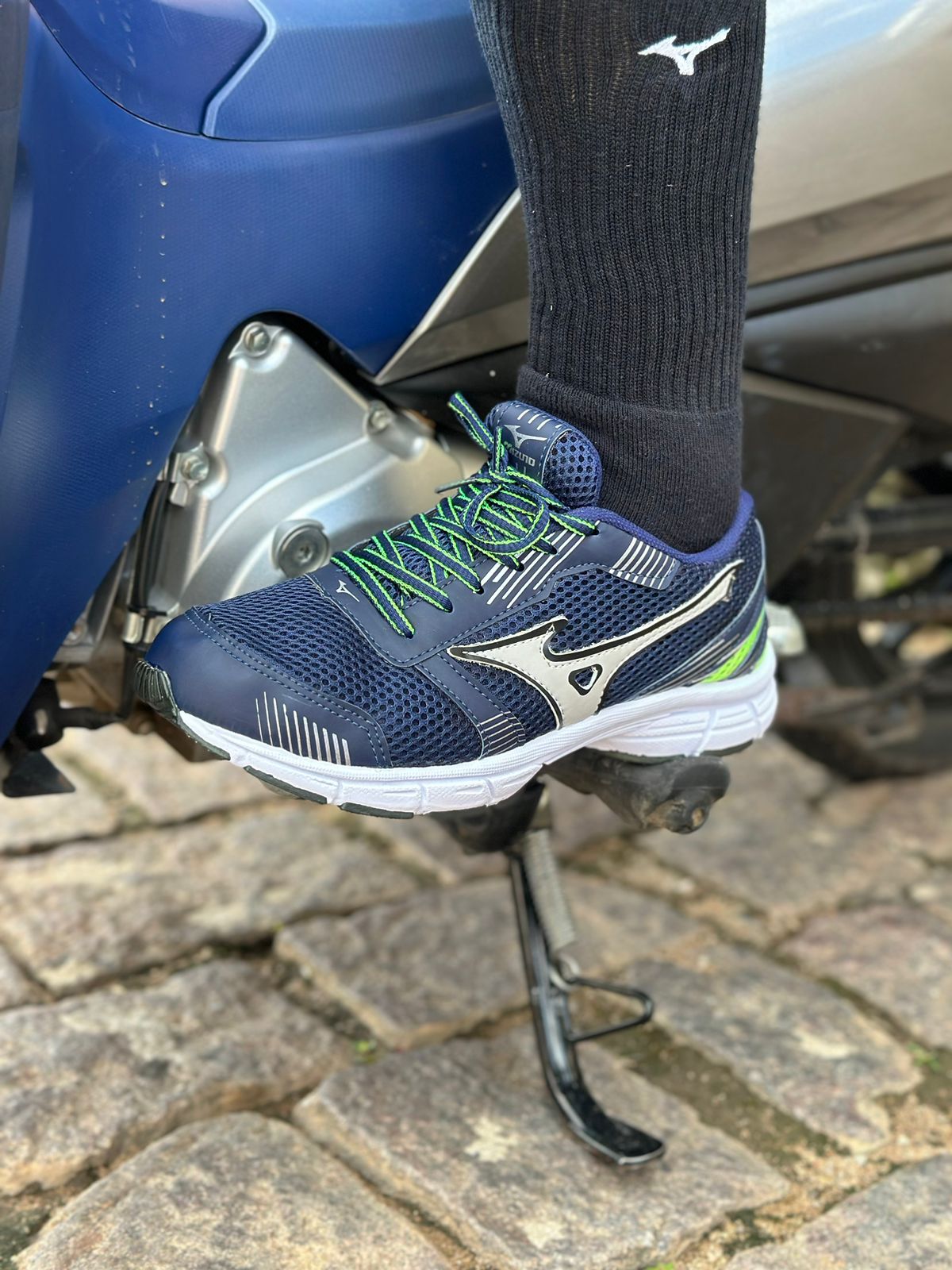 Tênis Wave Masculino Mizuno Azul/Verde