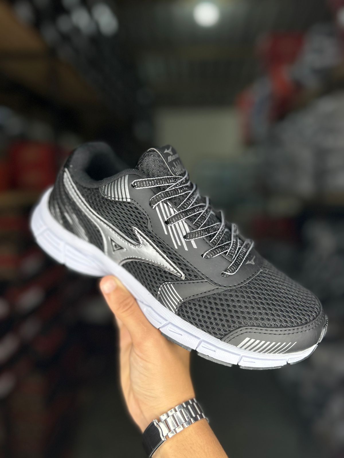 Tênis Wave Masculino Mizuno Preto/prata