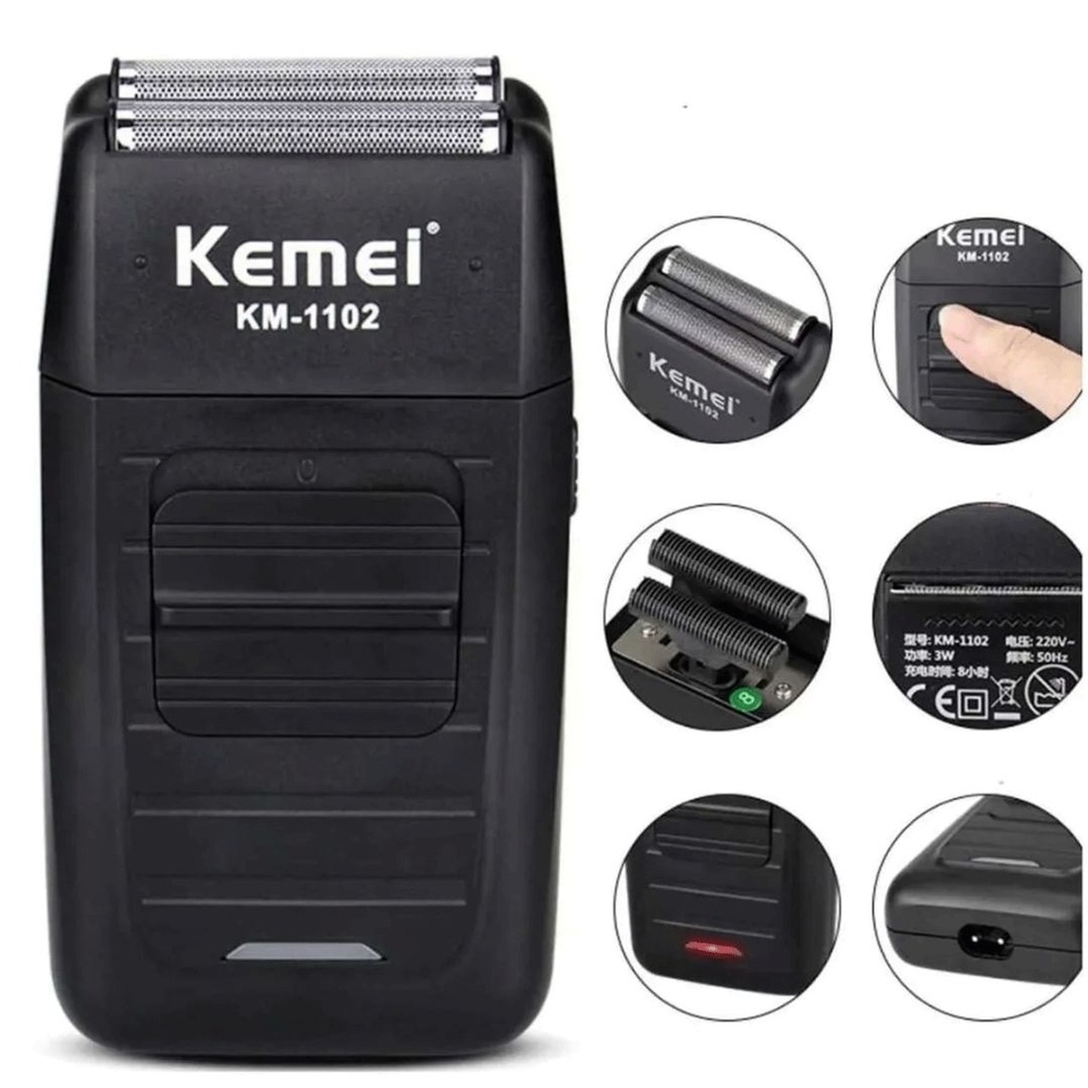 Barbeador Eletrico Barba Aparador Portatil Recarregavel – Kemei 1102