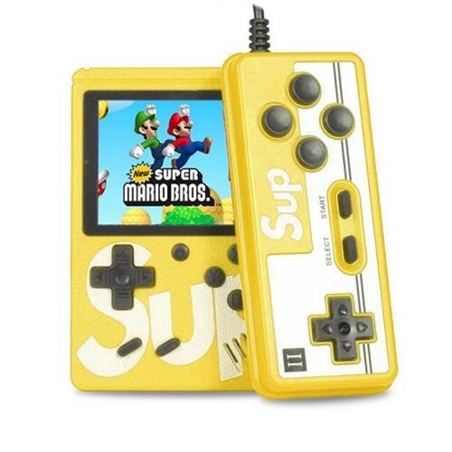 Mini Vídeo Game Portátil Com Controle 400 Jogos Clássico - Amarelo